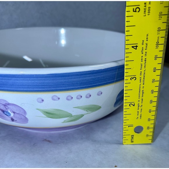 9 inch Gibson Stoneware Bowl with Violets - Picture 4 of 6